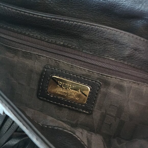 Furla Brown Fringe Bag "EUC" - Picture 2 of 16